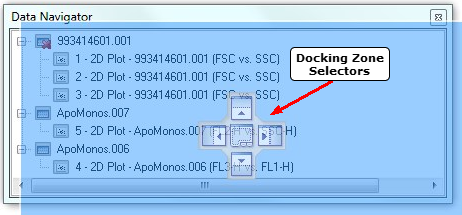 图4.15  Docking Zone Selectors (停靠区选择钮)